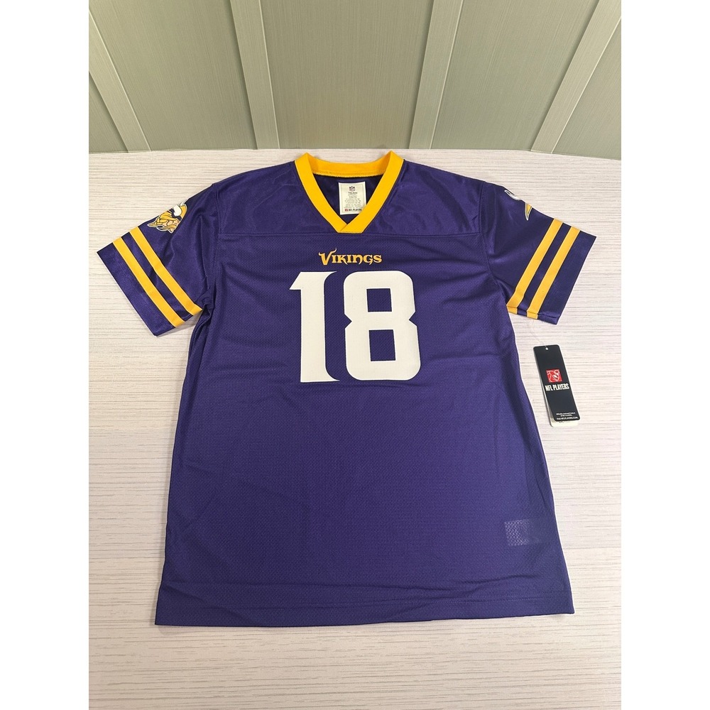 NFL Team Apparel Minnesota Vikings Justin Jefferson 18 Youth XL Jersey Purple